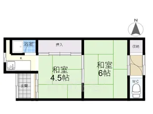 大阪府東大阪市瓜生堂2丁目【一戸建】の間取り