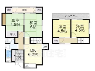 大阪府豊中市豊南町東4丁目【一戸建】の間取り