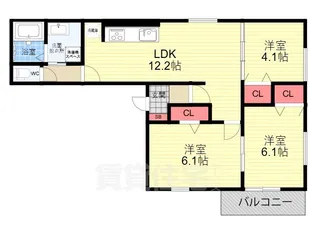ルピナス嵯峨嵐山【1階】の間取り
