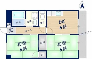カルム東大阪【8階】の間取り