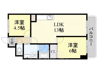 ラヴィータ豊里【8階】の間取り