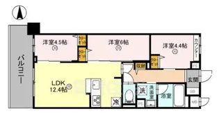 THE RESIDENCE 北白川 【3階】の間取り