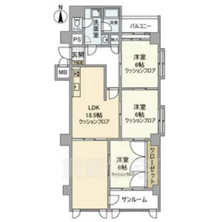 ハイツサンライズ【3階】の間取り