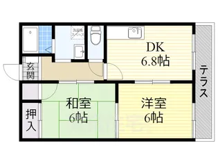 フレグランスヤス B棟【1階】の間取り