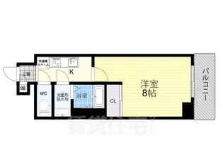 エセリアル喜連瓜破【402号室】の間取り