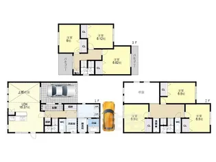 大阪府八尾市山本町南1丁目【一戸建】の間取り