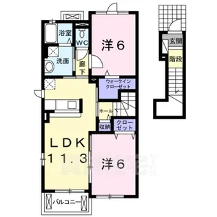 リバーサイドガーデン【2階】の間取り