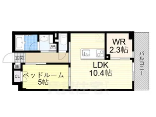 estageo北田辺【5階】の間取り
