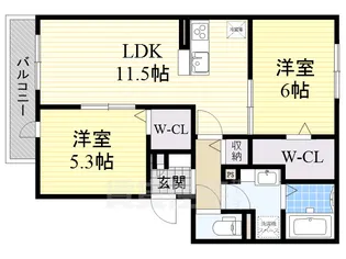 クリエ山本町南【1階】の間取り