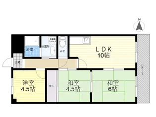 ソレアード東鴻池【4階】の間取り