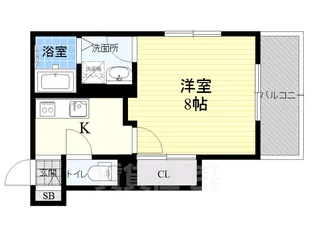 プレジール東難波【2階】の間取り