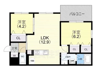 ブル・マリーノ衣掛【1階】の間取り