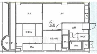 東朋第一マンション【3階】の間取り