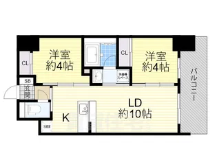 セレニテフラン新大阪【4階】の間取り