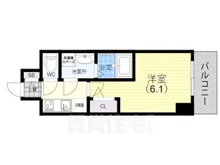 エスリード神戸兵庫駅ミッドポート【12階】の間取り