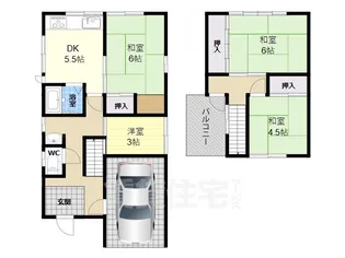 大阪府八尾市東山本町1丁目【一戸建】の間取り