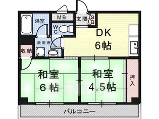 エメラルド西難波【2階】の間取り