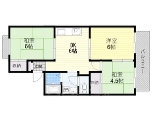 セジュール摂津【1階】の間取り