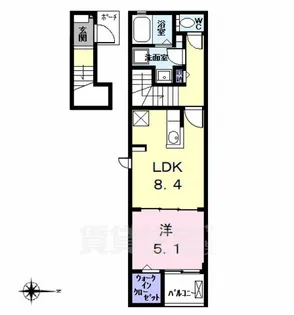 ヒル ヴィレッジⅤ【2階】の間取り
