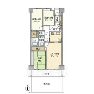 杁中スカイタウン A棟【1階】の間取り