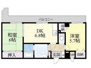 大阪府高石市高師浜3丁目【マンション】の間取り