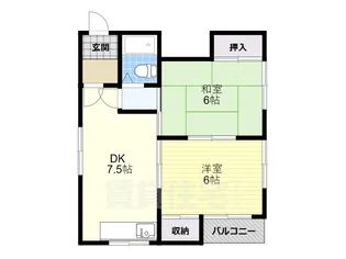 2DKの間取り画像