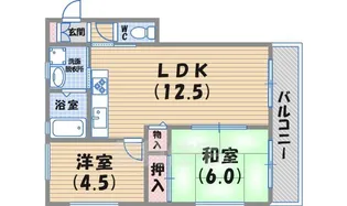 ディア薬師【1階】の間取り