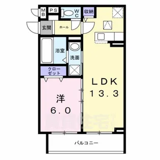 ウォーム八尾木【2階】の間取り