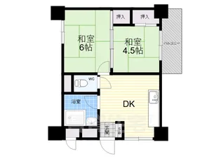 ヴィラ甲風園【4階】の間取り