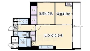 グランドール釜座【2階】の間取り