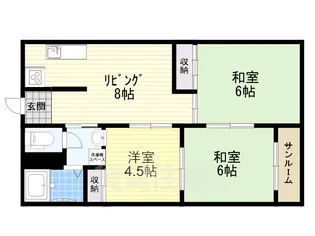 高倉第2コーポ【508号室】の間取り