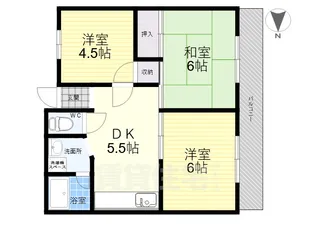 フリーディオ石切【2階】の間取り
