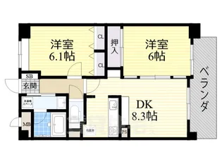サンシティ名西通【1階】の間取り