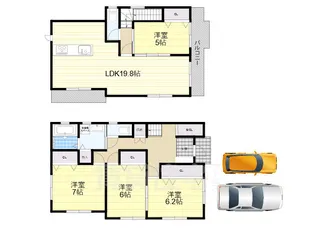 大阪府高槻市津之江町3丁目【一戸建】の間取り