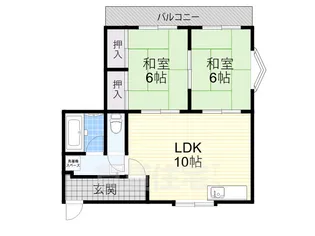 2LDKの間取り画像
