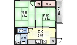 百舌鳥グリーンハイツ【4階】の間取り