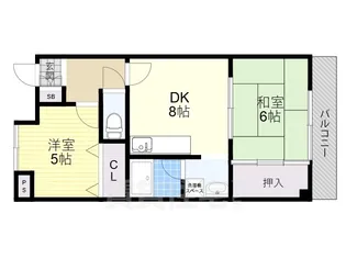グリーンピア東寝屋川【6階】の間取り
