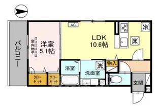 vogue京都桂【1階】の間取り