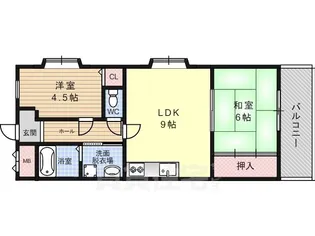 グレイスヴィラ姫島【5階】の間取り