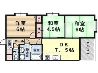 フリーディオ富田林【202号室】の間取り