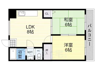 2LDKの間取り画像