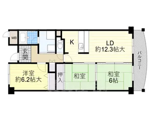 ルミエール西取石【4階】の間取り