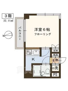 デ・アッシュ西京極【3階】の間取り
