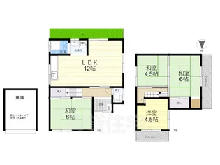大阪府東大阪市五条町【一戸建】の間取り