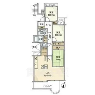 高の原アーバンコンフォートH棟【2階】の間取り