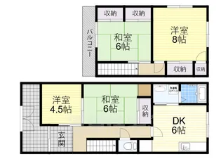 大阪府東大阪市水走2丁目【一戸建】の間取り