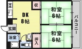 ハイツせせらぎ北棟【1階】の間取り