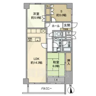 星和泉コーポラス【4階】の間取り