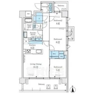 ベルヴュコート名古屋則武【7階】の間取り