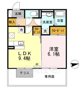 サンシャイン朱雀 A棟【1階】の間取り